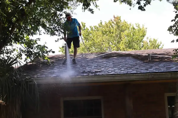 The Immaculate SoftWash cleaning a roof